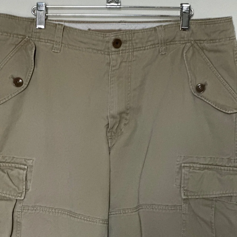Banana Republic Mens Khaki‎ Cotton Cargo Shorts Tan Size 34 Utility Multi Pocket